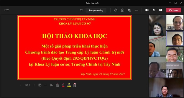 HỘI THẢO KHOA HỌC KHOA LÝ LUẬN CƠ SỞ LẦN I NĂM 2021